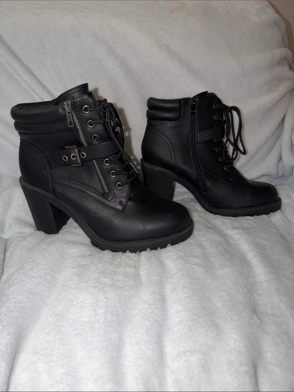 torrid Black Lace-Up Heeled Ankle Boots
